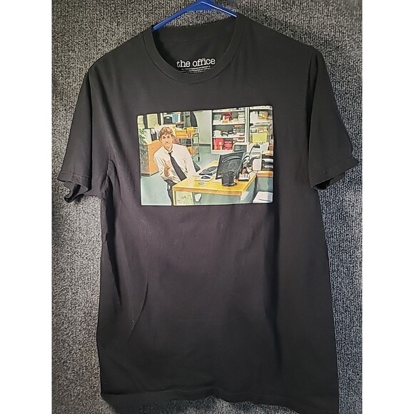 The Office Ripple Junction T-Shirt Jim Giving Thumbs Up Adult Medium Black Tee - Picture 1 of 7